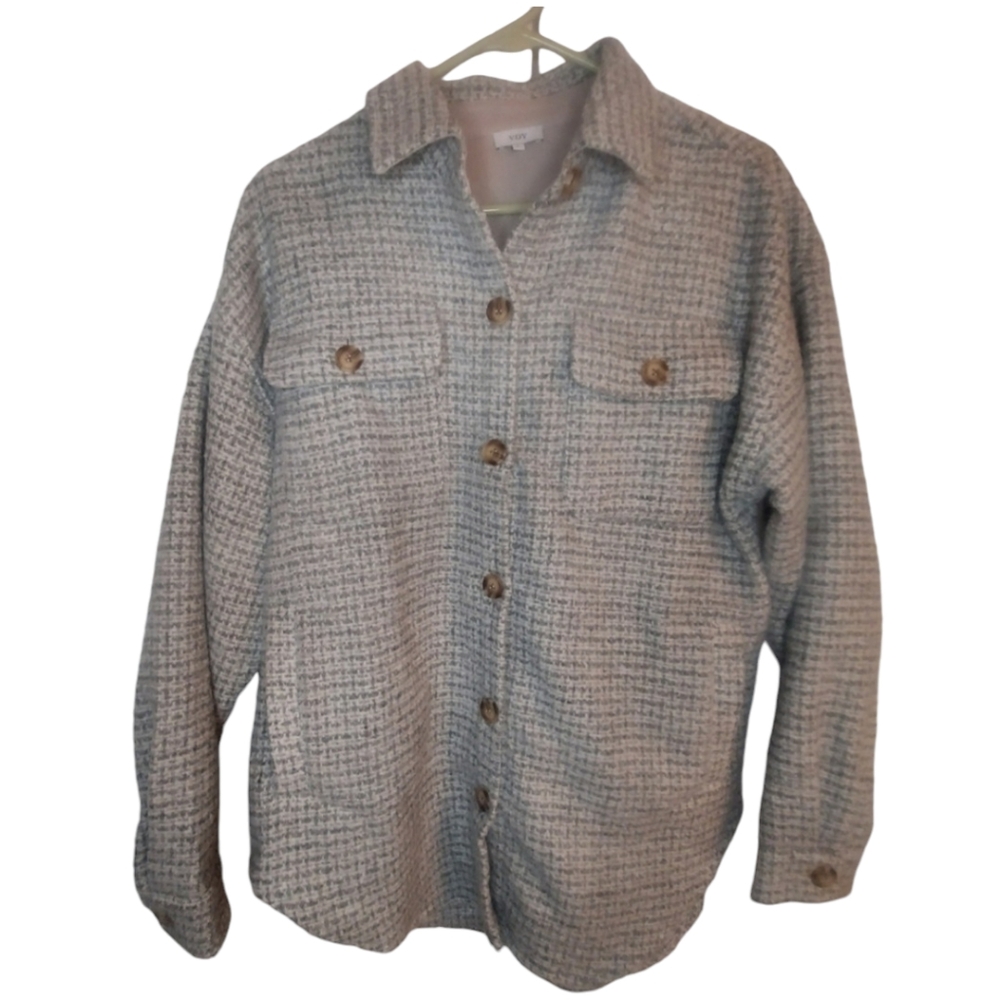 Voy Heavyweight Button front shirt/shacket  4 pockets size S VGUC unlined